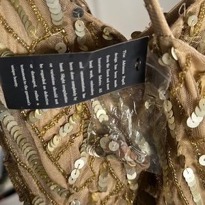 Adrianna papell - gold sequin dress - size 4